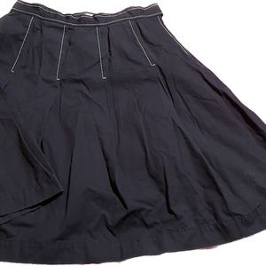 Navy Blue Pleated Skirt
